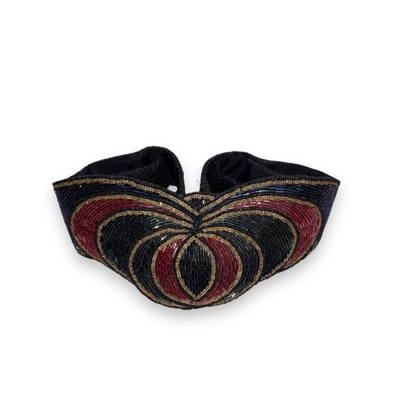 Vintage 70s Beaded Velcro Belt - Picture 3 of 3